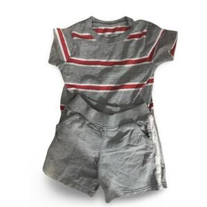 Circo  Boys Outfit 3T Striped Shirt & Gray Shorts Set Red White